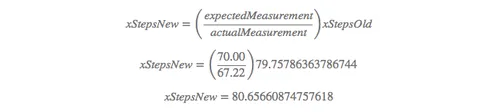 The formula to use when calibrating the firmware